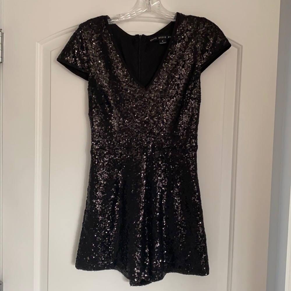 HYFVE Black Sequin Romper